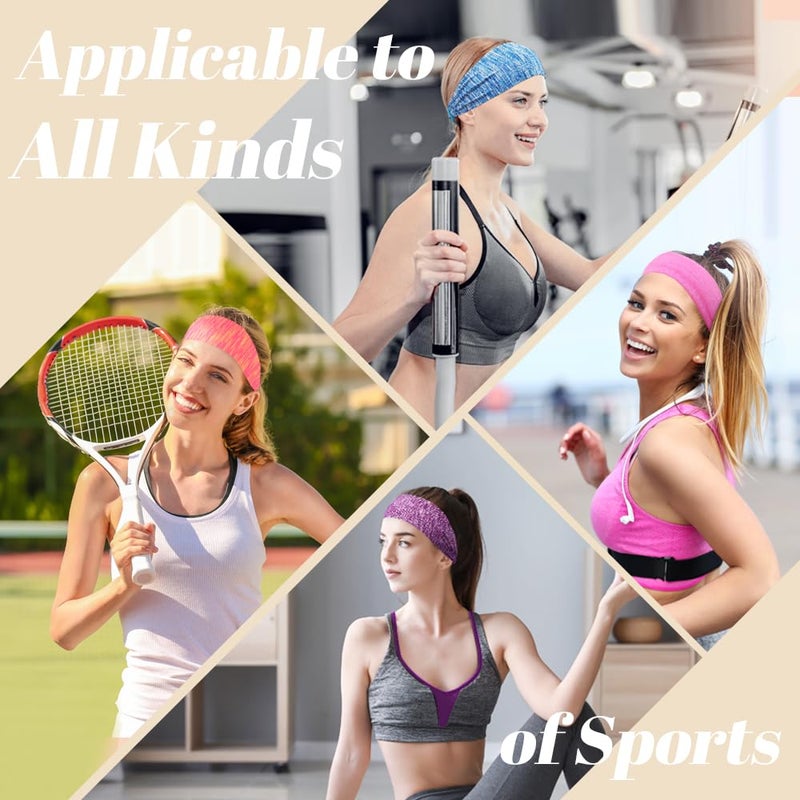 Dreamlover Workout Headbands for Women Athletic, Sports Headbands for Women Yoga, Sweatbands, 6 Pieces - Image 3